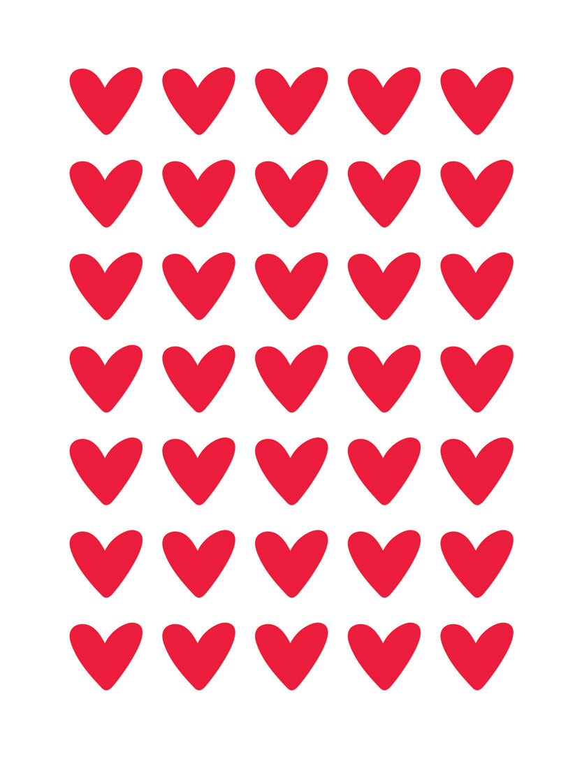 Hearts Red – All-over transfervel