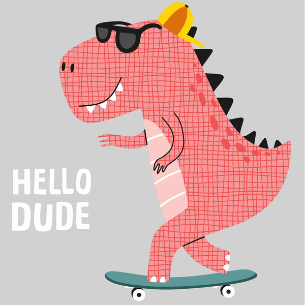 Hello Dude Red Dino – Strijktransfers
