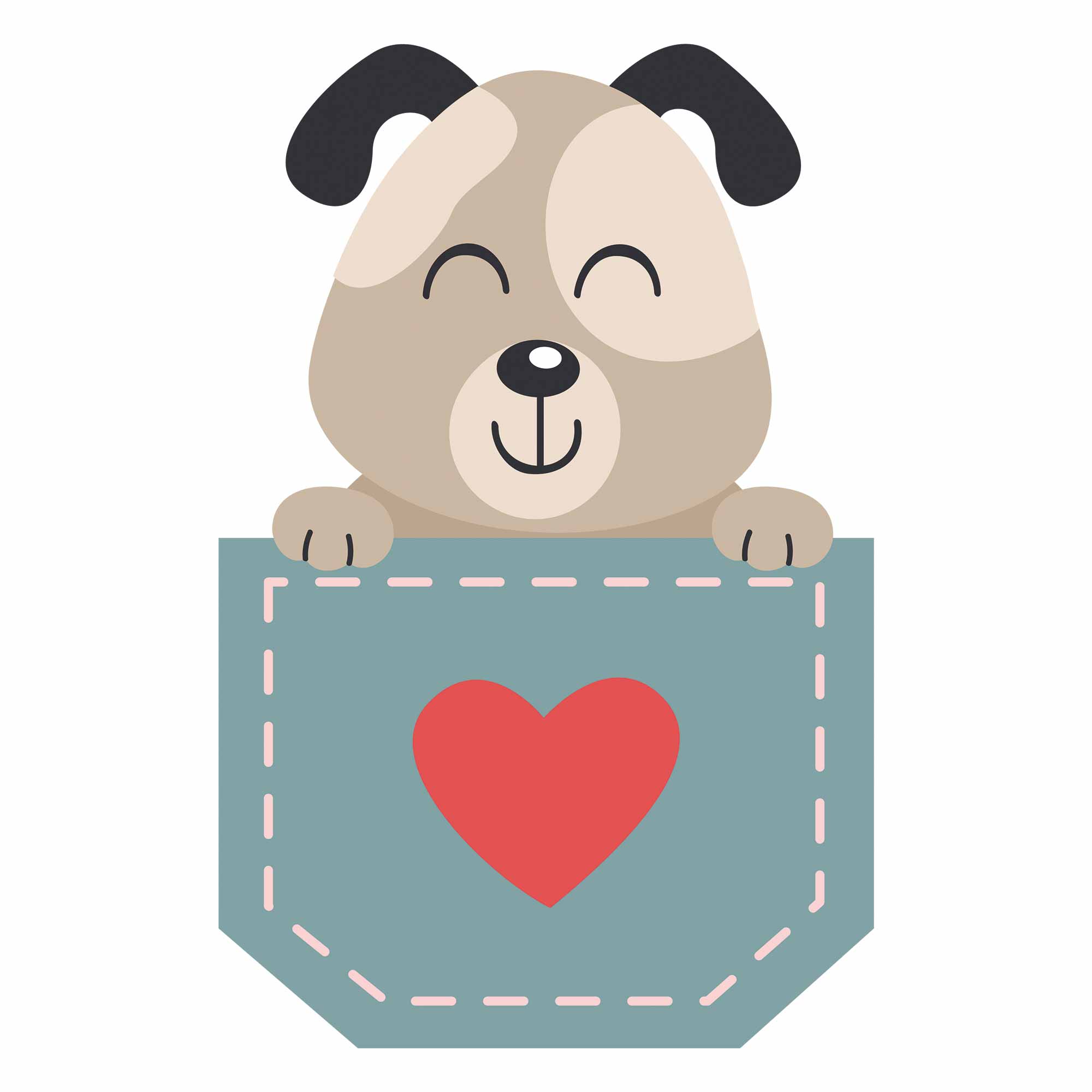 Hond - Pocket Fun – Strijktransfer