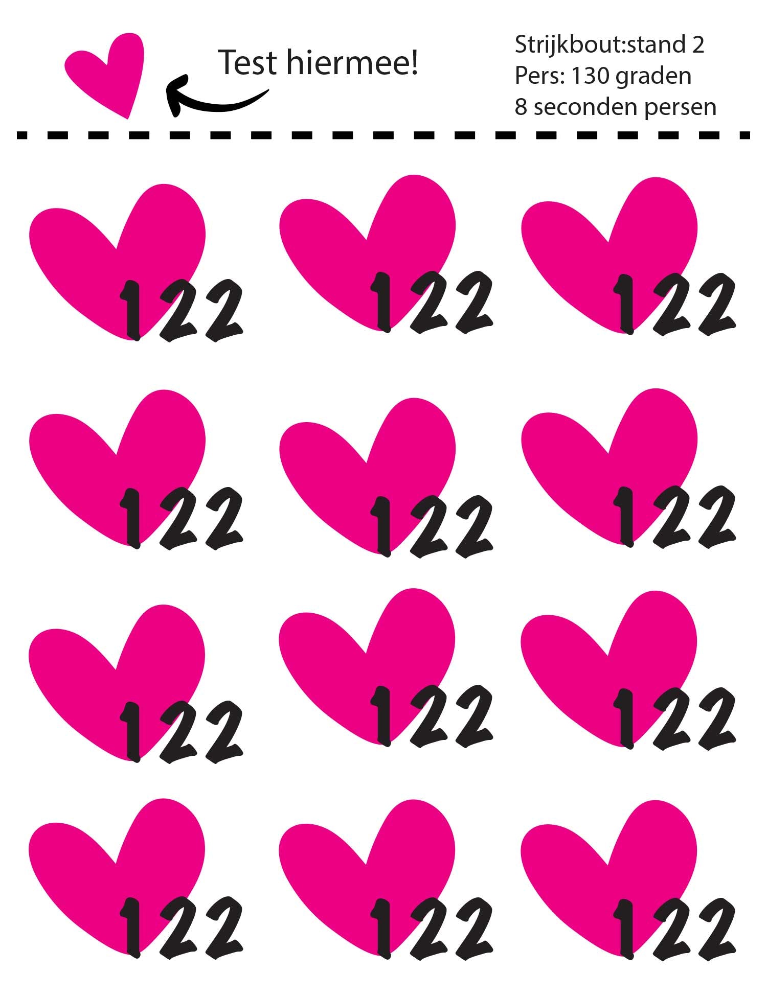 Hot Pink Hearts Maatlabels