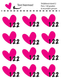 Hot Pink Hearts Maatlabels