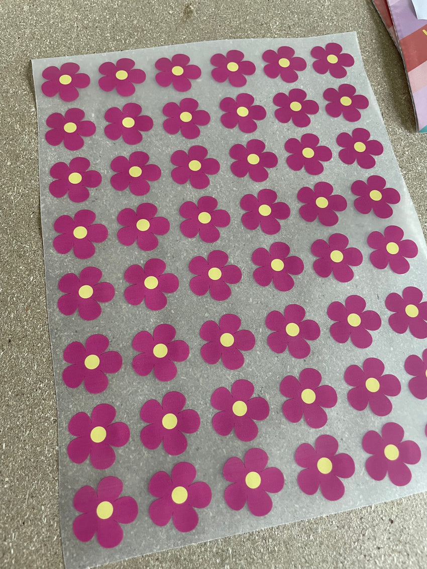 Kleine bloemen Hot Pink – All-over transfervel