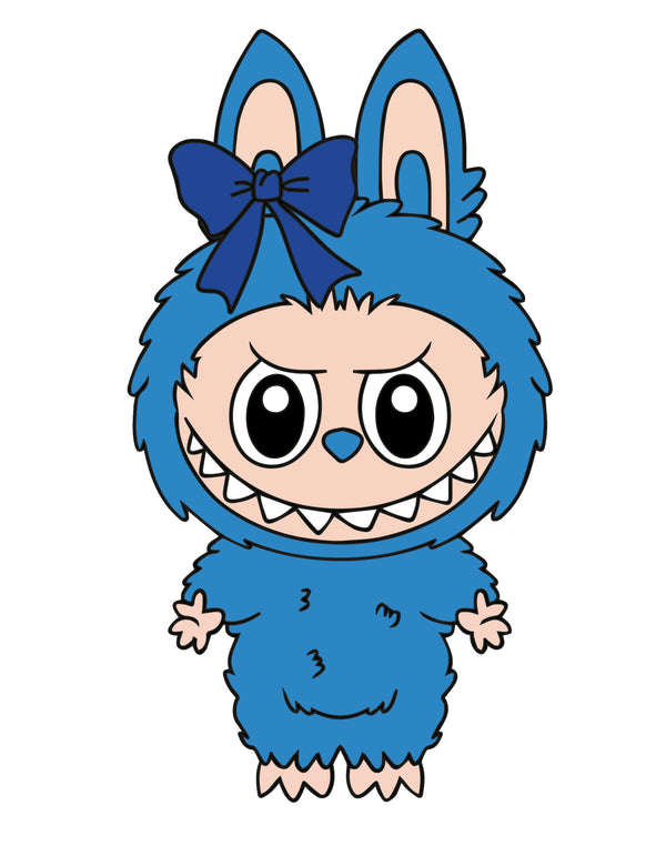 Labubu Bold Blue – Strijktransfer
