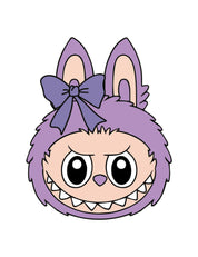 Labubu Head Lilalicious – Strijktransfer