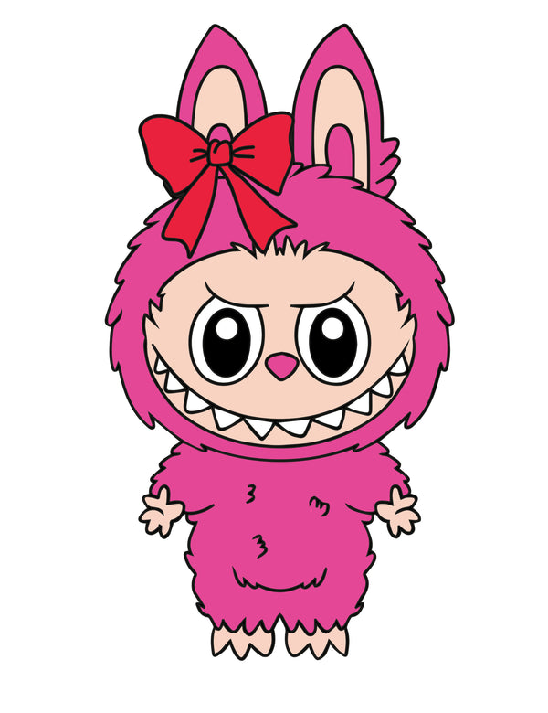 Labubu Pink Punch – Strijktransfer