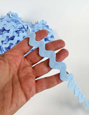 Light blue zigzag ribbon 13 mm