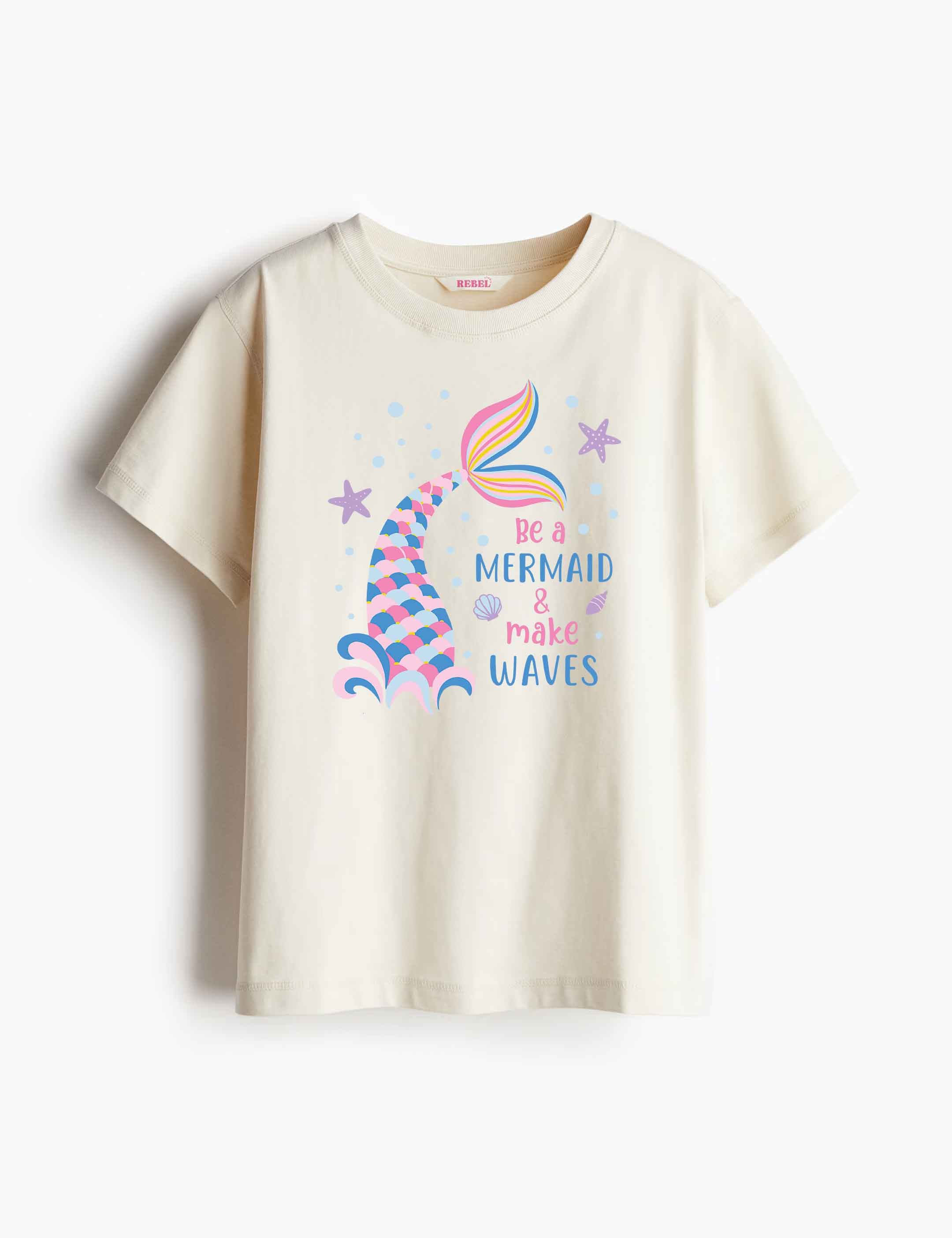 Be a Mermaid & Make Waves - Ocean Dreamers – Strijktransfer – op een T-shirt