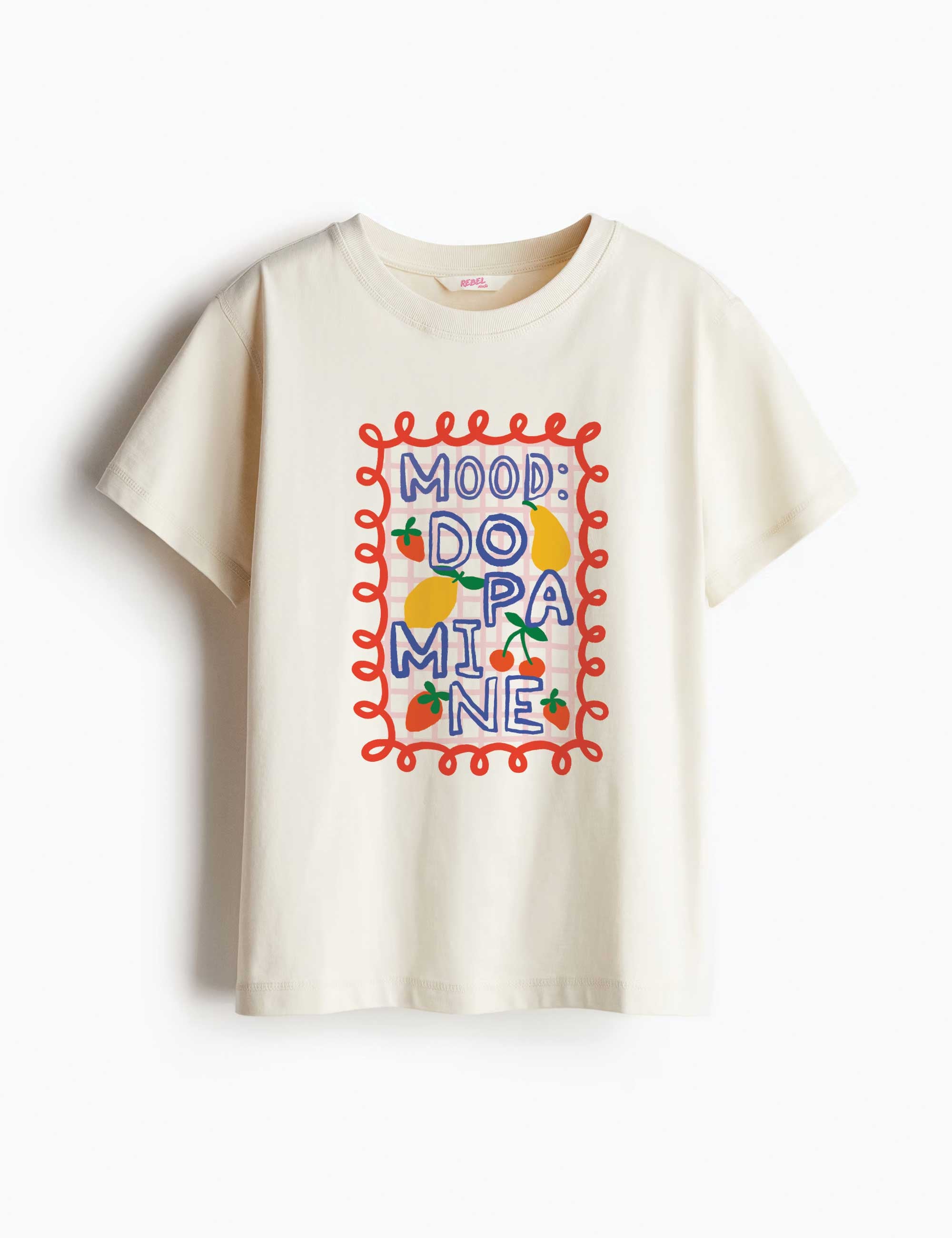 Mood: Dopamine - Juicy Summer Club – Strijktransfer – op een T-shirt