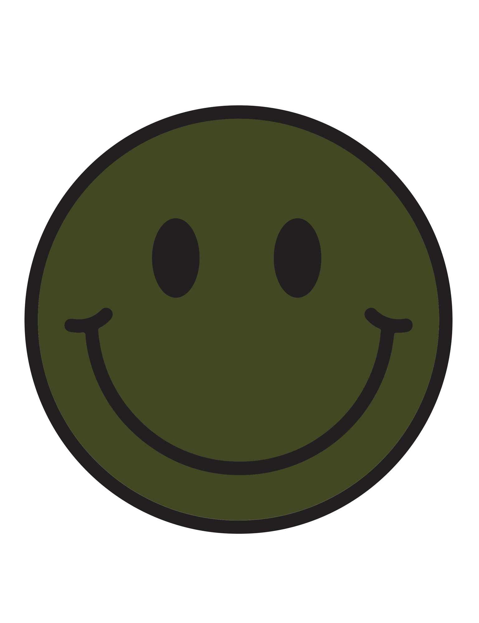 Moss Green Smiley – Strijktransfers