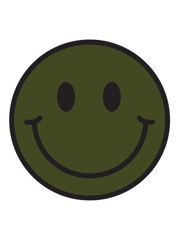 Moss Green Smiley iron-on transfer