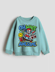 Oh Wait, Awesome! strijktransfer op een trui – inspiratievoorbeeld