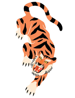 Orange Tiger Dive - Carousel Clash – Strijktransfer