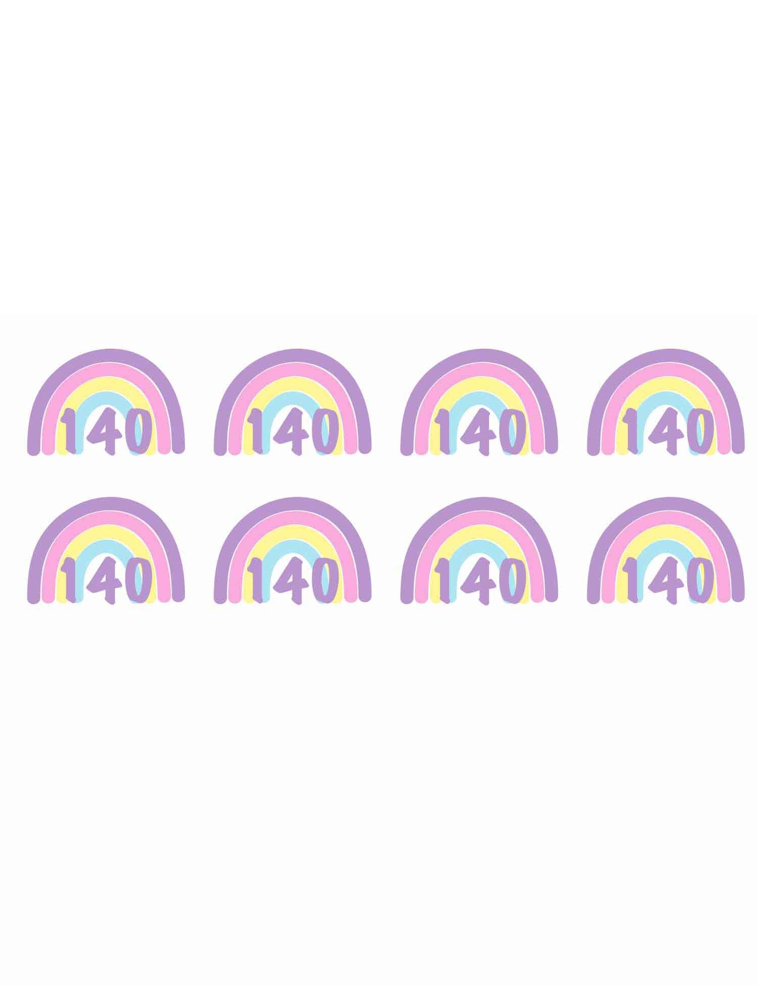 Pastel Regenboog Maatlabels