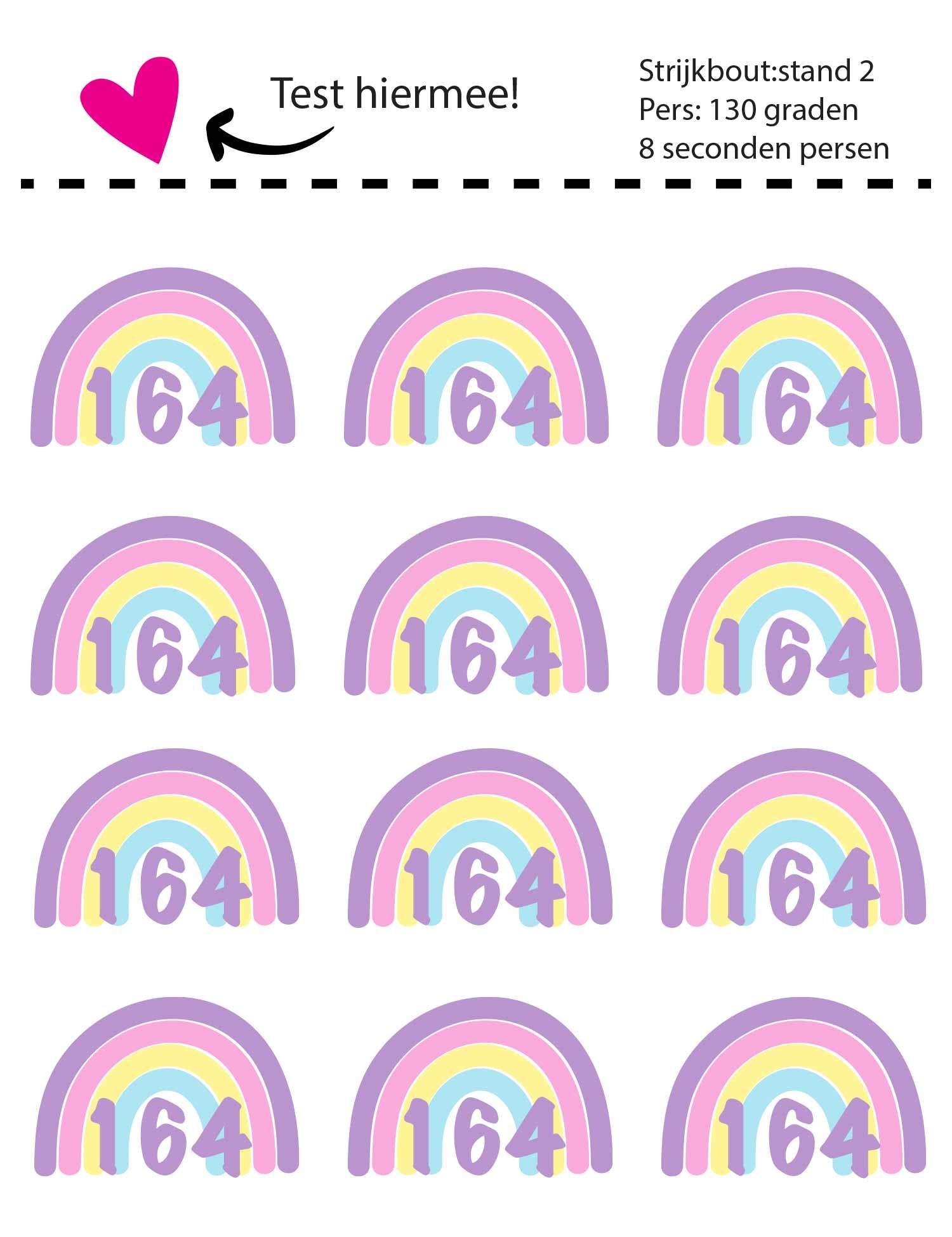 Pastel Regenboog Maatlabels