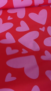 Bold Hearts Red | French Terry | 170 cm wide