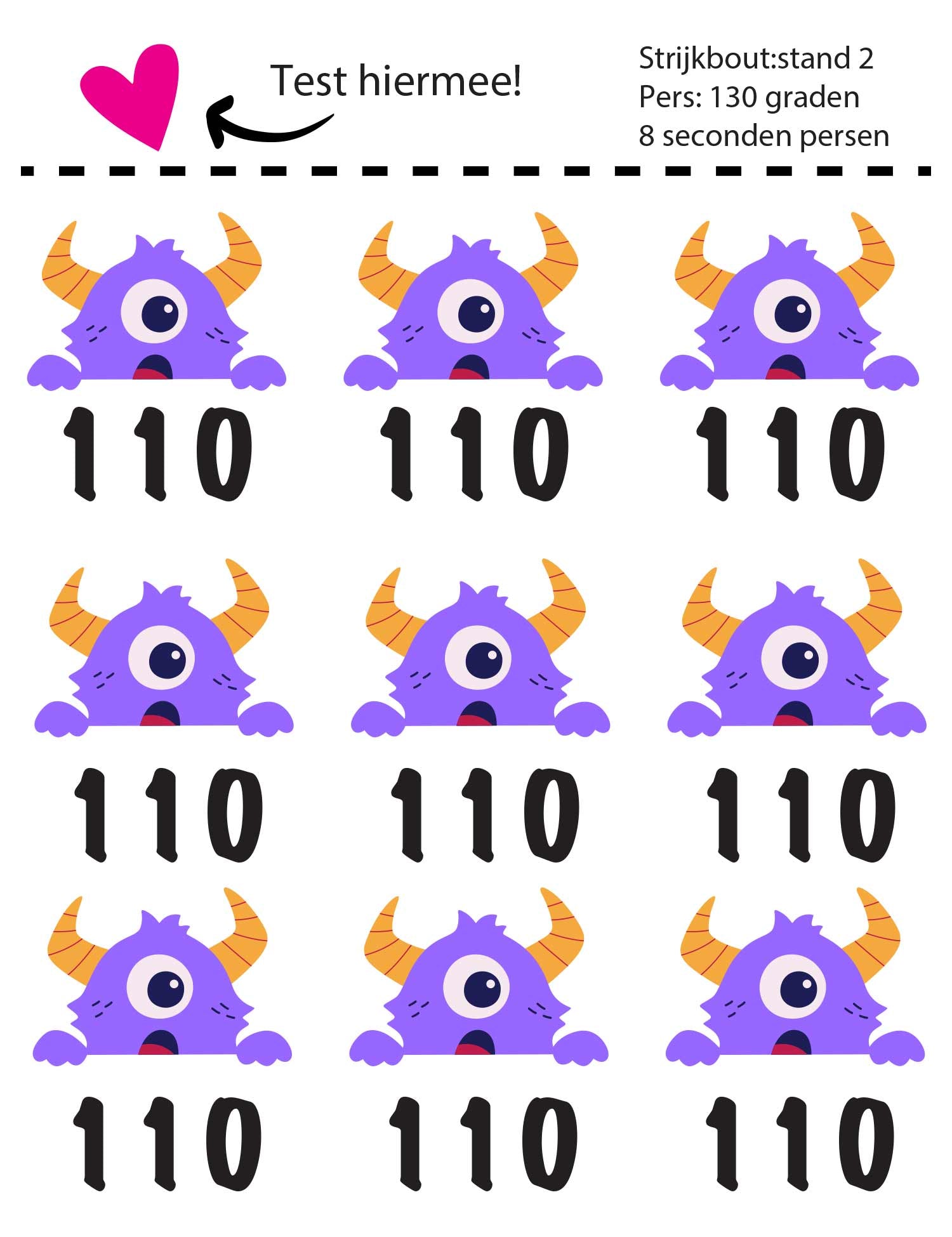Paars Monster Maatlabels