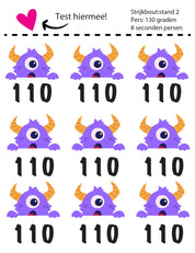 Paars Monster Maatlabels