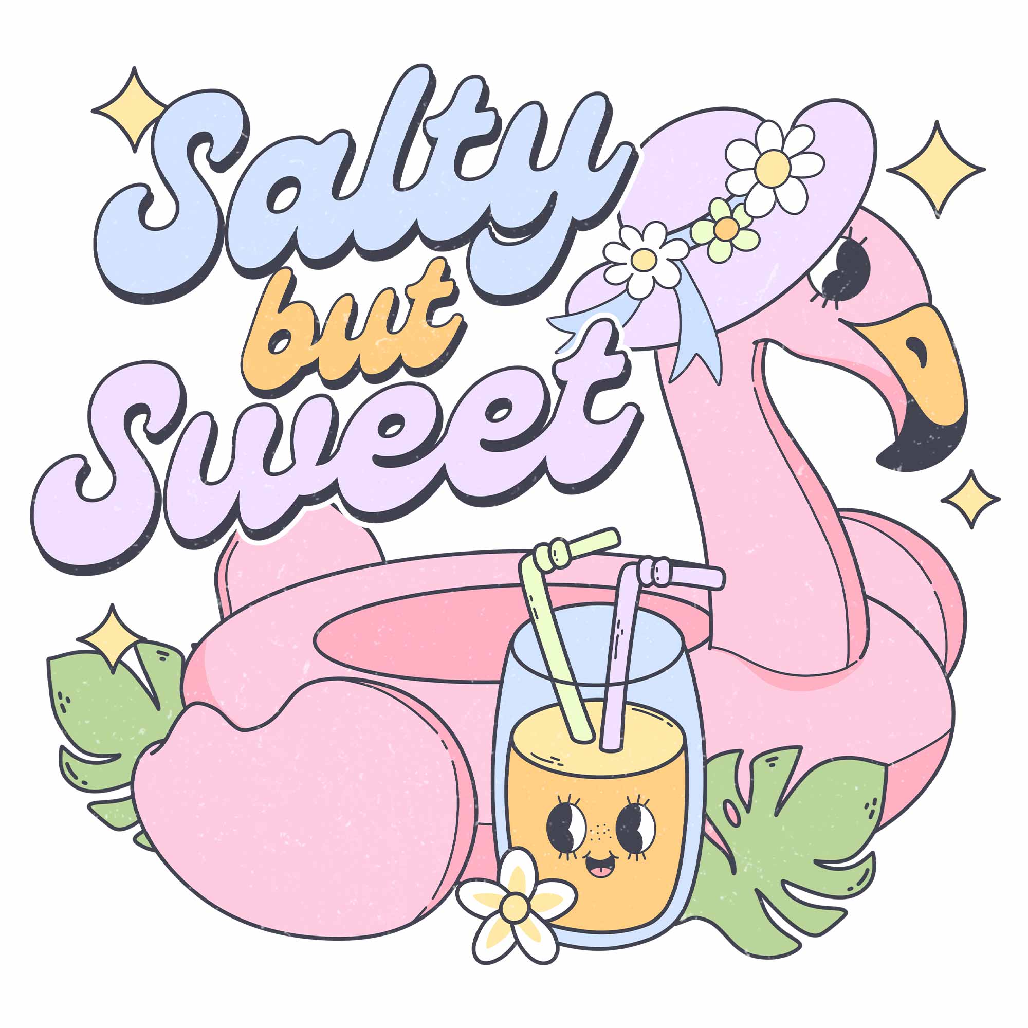 Salty But Sweet - Pink Summer – Strijktransfer