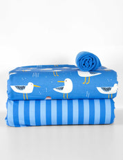 Stofcoupon 150 cm Blue Stripe French Terry