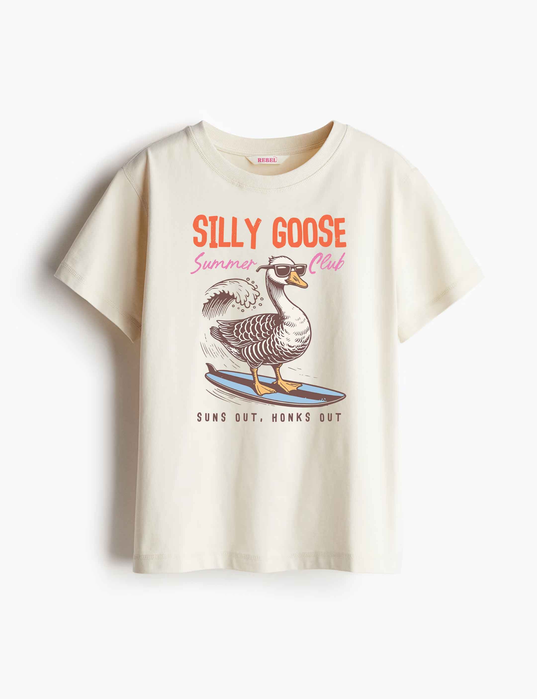 Silly Goose – Summer Goose Club – Strijktransfer – op een T-shirt