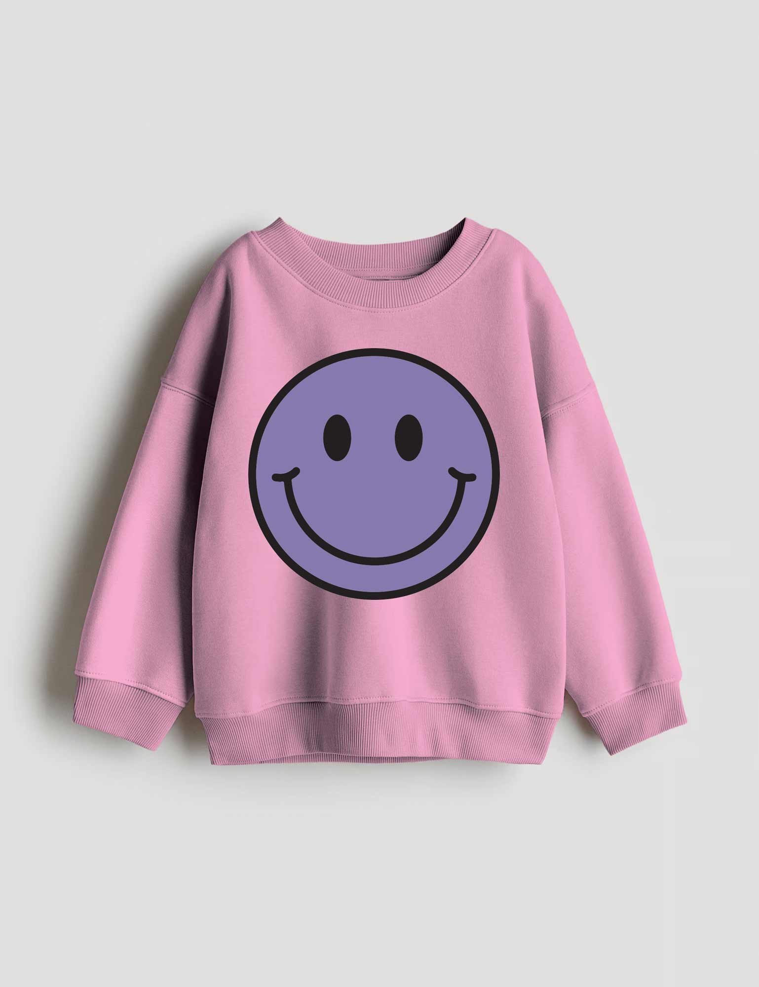 Lavender Purple Smiley – Strijktransfers – op een trui