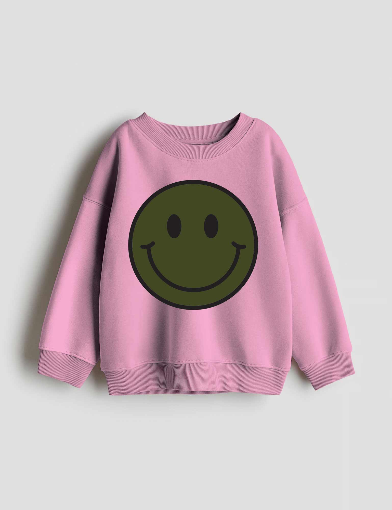 Moss Green Smiley – Strijktransfers – op een trui