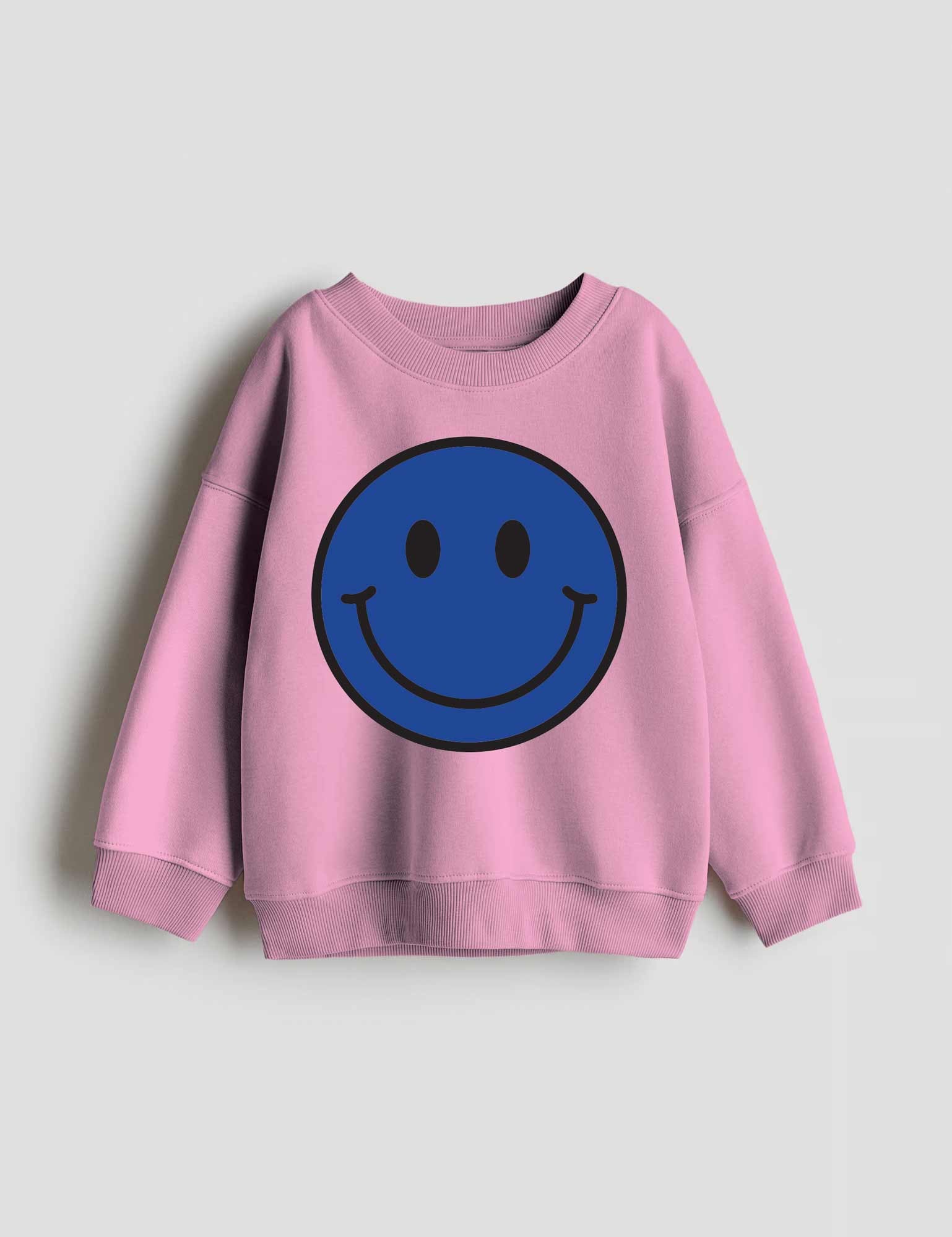 Royal Blue Smiley – Strijktransfers – op een trui