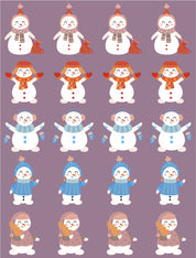 Sneeuwmannen Blauw – All-over transfervel