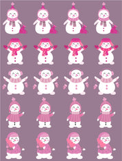 Sneeuwmannen Roze – All-over transfervel