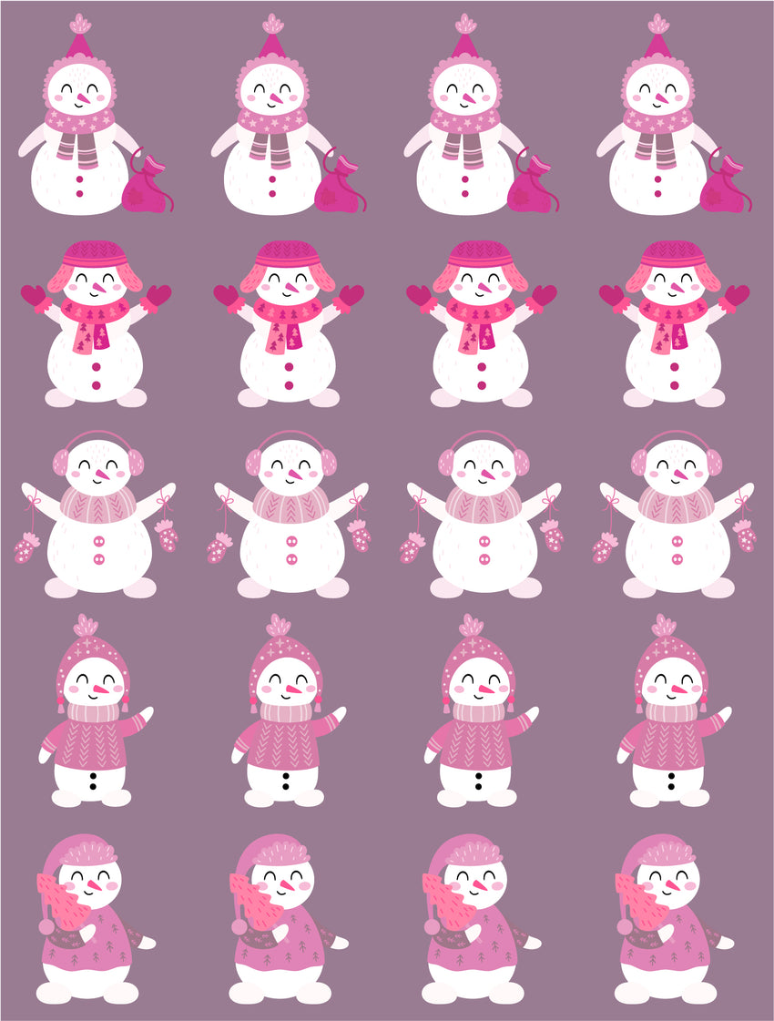 Sneeuwmannen Roze – All-over transfervel