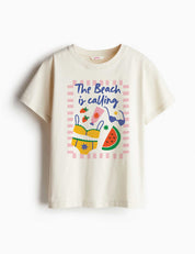 The Beach is Calling - Juicy Summer Club – Strijktransfer – op een T-shirt