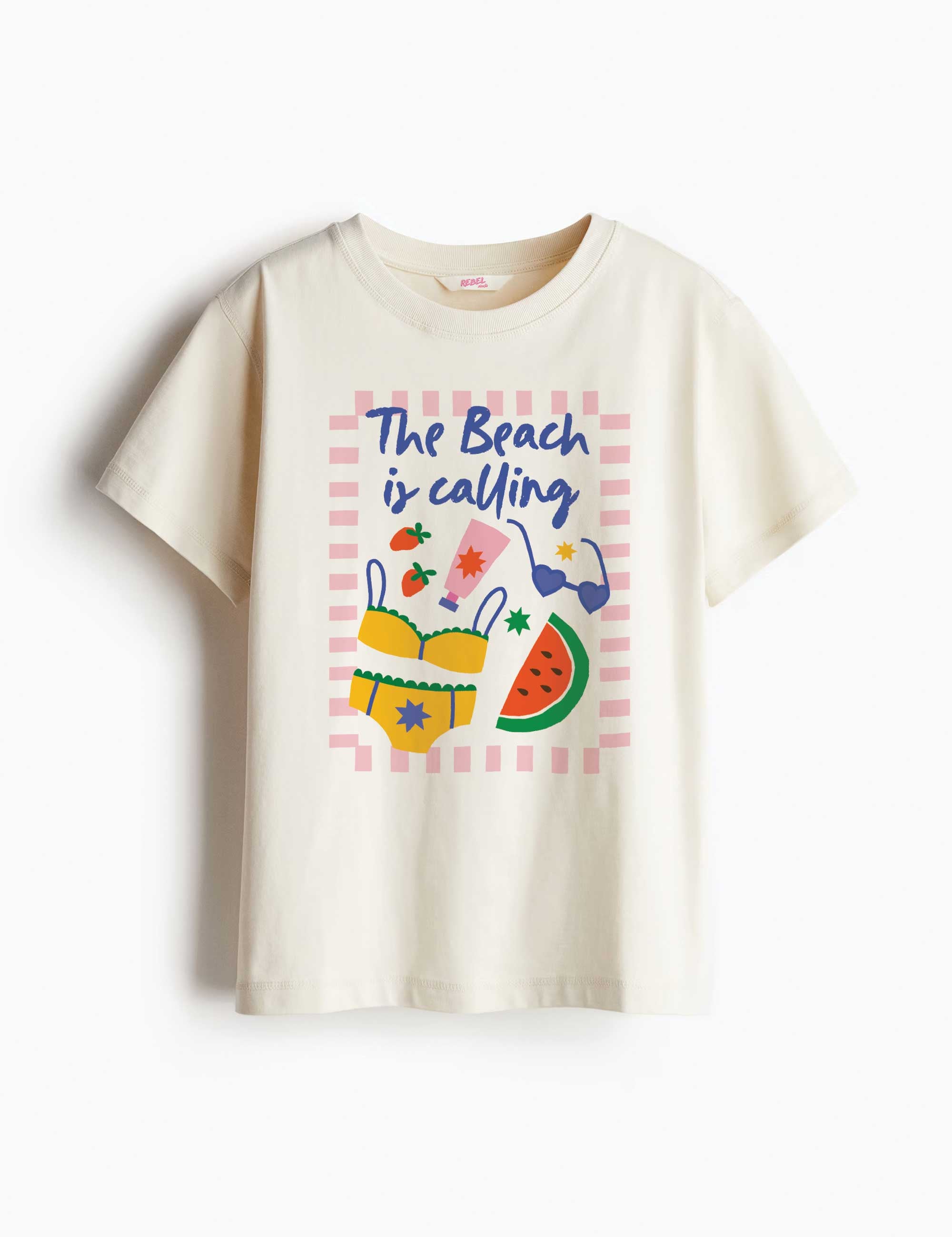 The Beach is Calling - Juicy Summer Club – Strijktransfer – op een T-shirt