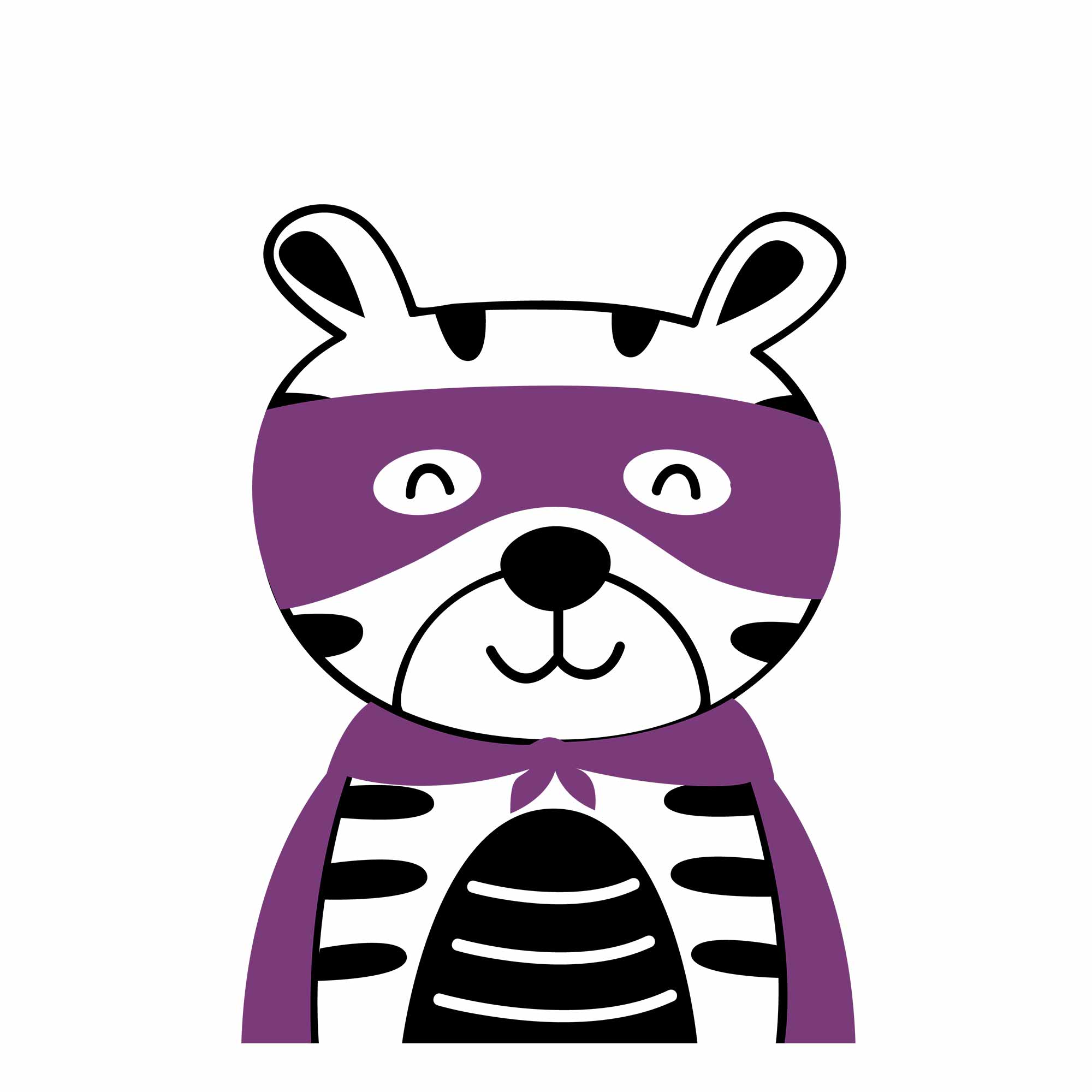 Tijger - Super Hero – Strijktransfer