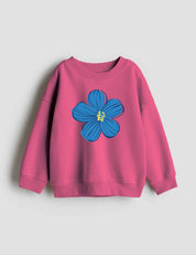 Funky Florals Bold Blue – Strijktransfer – op een trui