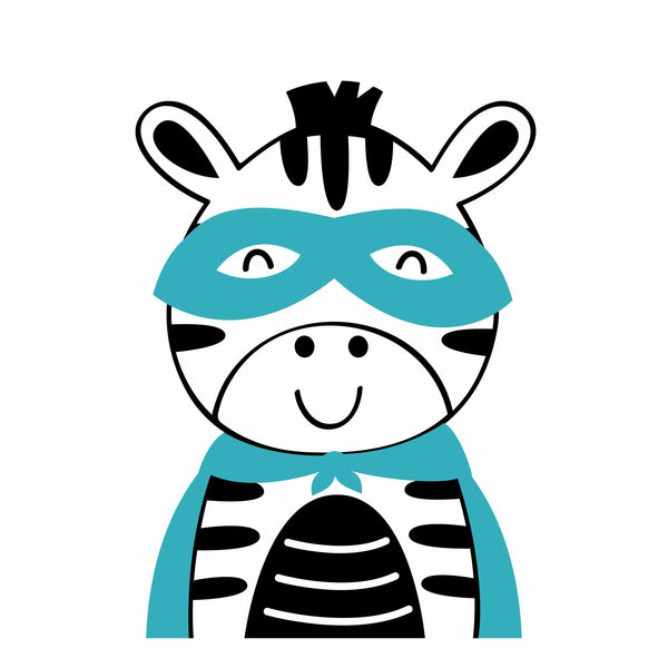 Zebra - Super Hero – Strijktransfer